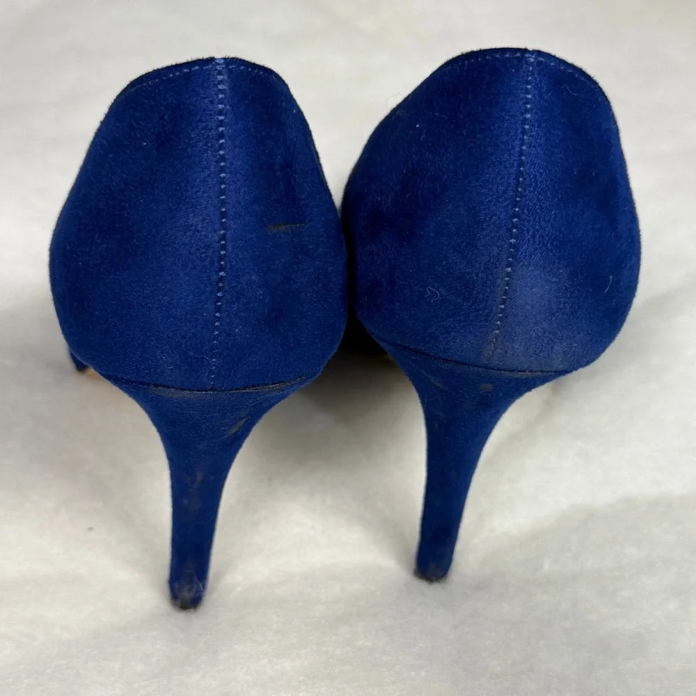 Rock Republic Pumps 9.5 Blue Faux Suede Pointed Toe Stiletto Heels RRGWENBLUE